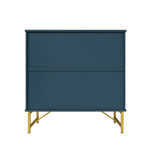 English Elm 2 Door Accent Cabinet with Sculptural Arc Facade Gold Hardware and Enclosed Shelf Storage T3609P548689