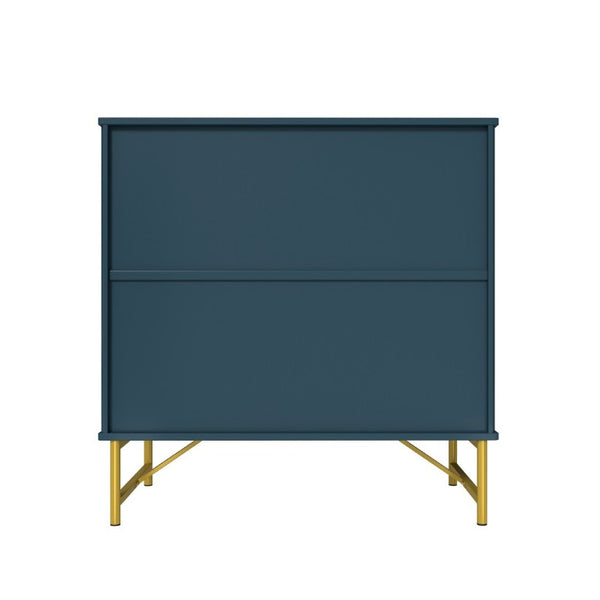 English Elm 2 Door Accent Cabinet with Sculptural Arc Facade Gold Hardware and Enclosed Shelf Storage T3609P548689
