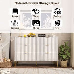 English Elm 3 Drawer White Chest with Gold Hardware and Geometric Sculptural Facade for Bedroom T3609P548692