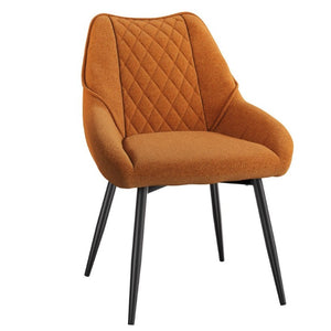 English Elm Fabric Upholstered Dining Chairs with Diamond Quilted Back Set of 2 for Home Use T3609P548694