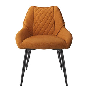 English Elm Fabric Upholstered Dining Chairs with Diamond Quilted Back Set of 2 for Home Use T3609P548694