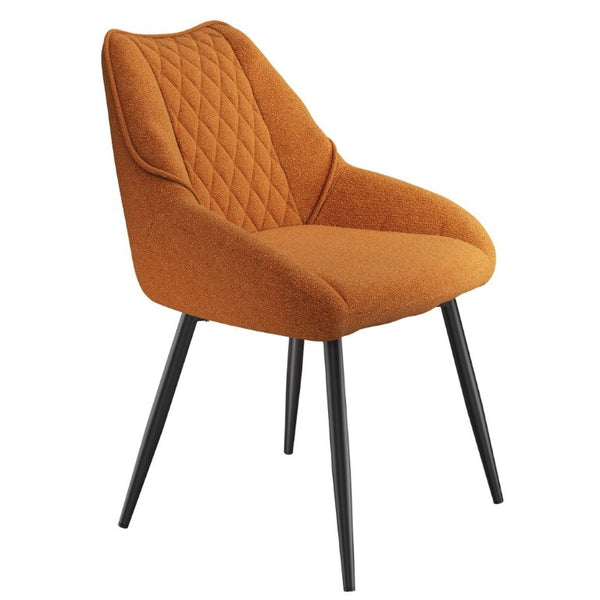 English Elm Fabric Upholstered Dining Chairs with Diamond Quilted Back Set of 2 for Home Use T3609P548694