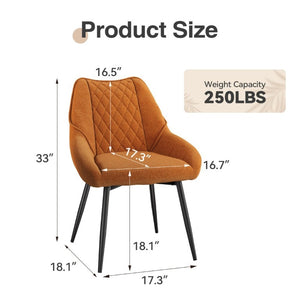 English Elm Fabric Upholstered Dining Chairs with Diamond Quilted Back Set of 2 for Home Use T3609P548694