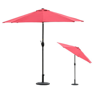 English Elm 9Ft Solar Powered Patio Umbrella with 32 LED Lights Aluminum Crank Tilt Outdoor T3609P551895