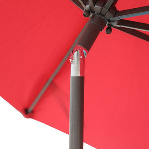 English Elm 9Ft Solar Powered Patio Umbrella with 32 LED Lights Aluminum Crank Tilt Outdoor T3609P551895
