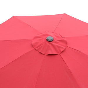 English Elm 9Ft Solar Powered Patio Umbrella with 32 LED Lights Aluminum Crank Tilt Outdoor T3609P551895