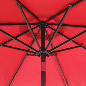 English Elm 9Ft Solar Powered Patio Umbrella with 32 LED Lights Aluminum Crank Tilt Outdoor T3609P551895