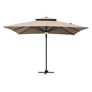 English Elm 10X10ft Cantilever Patio Umbrella with Bluetooth Speaker Light Disc and UPF50 Canopy T3609P551897