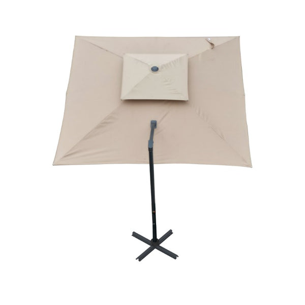 English Elm 10X10ft Cantilever Patio Umbrella with Bluetooth Speaker Light Disc and UPF50 Canopy T3609P551897