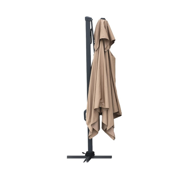 English Elm 10X10ft Cantilever Patio Umbrella with Bluetooth Speaker Light Disc and UPF50 Canopy T3609P551897