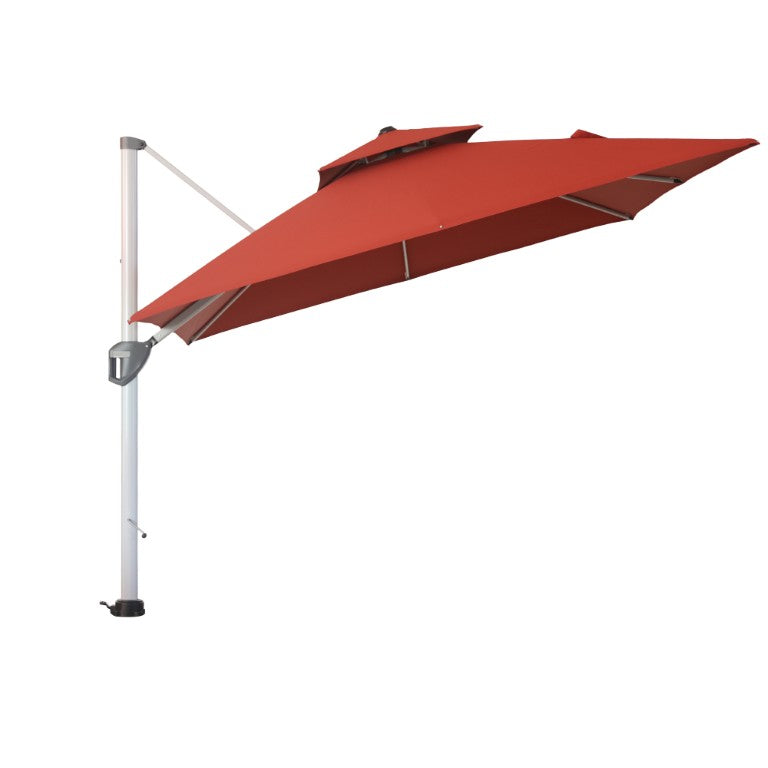 English Elm 10Ft Outdoor Square Cantilever Umbrella Vented Dual Canopy with UV Resistant Fabric T3609P551901