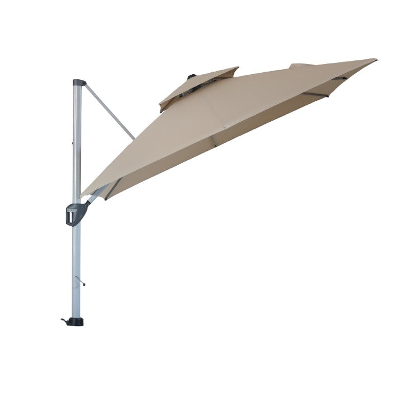 English Elm 10Ft Outdoor Cantilever Square Patio Umbrella with Vented Canopy and Crank Handle T3609P551902