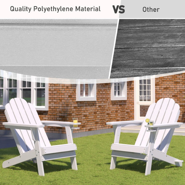 English Elm 5 Piece Interlocking HDPE Outdoor Chair Backboards with Cup Holder and Umbrella Slot T3609P551907