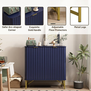 English Elm 2 Door Accent Cabinet with Geometric Panels Gold Hardware and Adjustable Interior Shelf T3609P574852