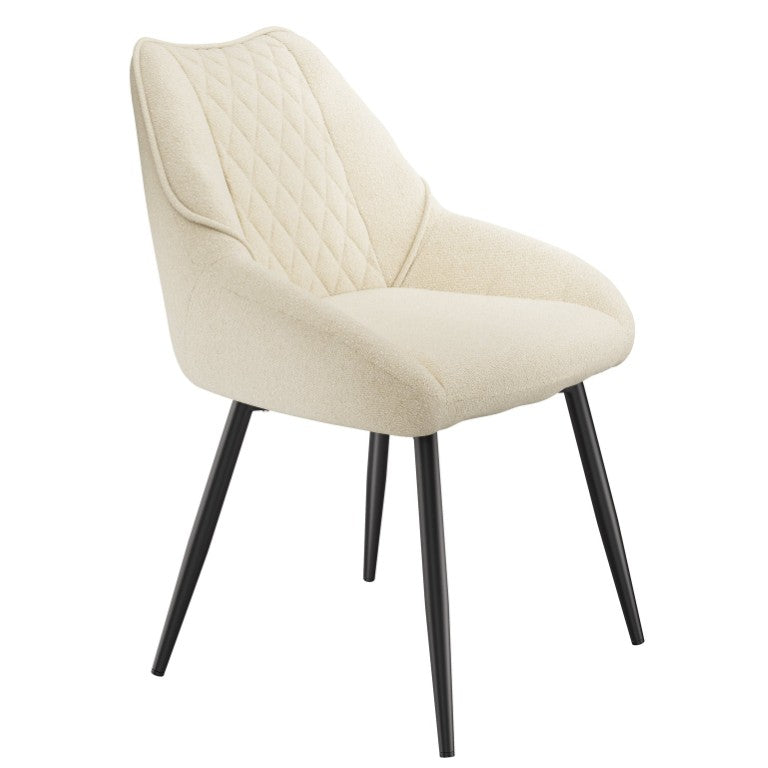 English Elm Fabric Diamond Tufted Upholstered Dining Chairs Set of 2 with Lumbar Support T3609P574854