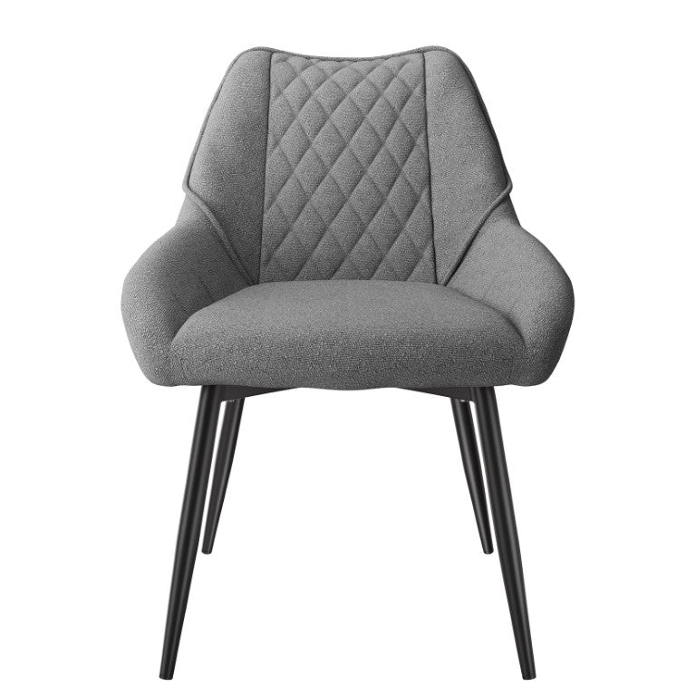 English Elm Fabric Diamond Tufted Upholstered Dining Chair Set for Modern Elegant Interiors T3609P574856