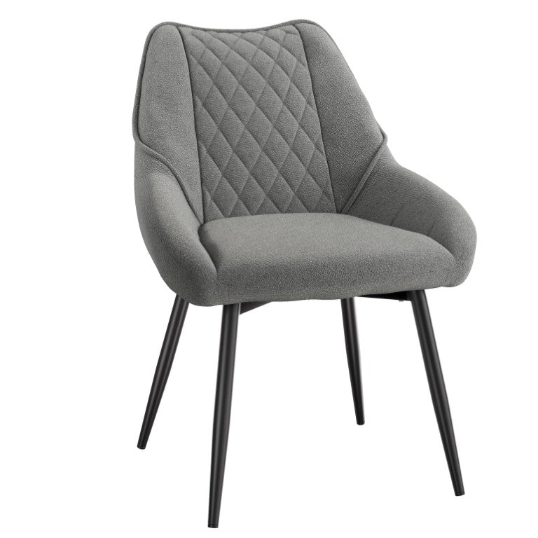 English Elm Fabric Diamond Tufted Upholstered Dining Chair Set for Modern Elegant Interiors T3609P574856