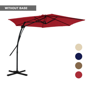 English Elm 10Ft Cantilever Patio Umbrella UV Resistant Polyester Canopy with Steel Frame Base T3609P575053
