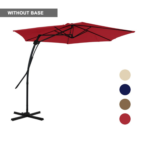 English Elm 10Ft Cantilever Patio Umbrella UV Resistant Polyester Canopy with Steel Frame Base T3609P575053