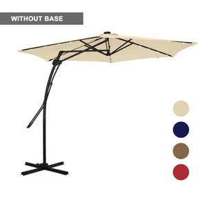 English Elm 10Ft Cantilever Patio Umbrella with 24 LED Lights Waterproof Polyester Canopy T3609P575054