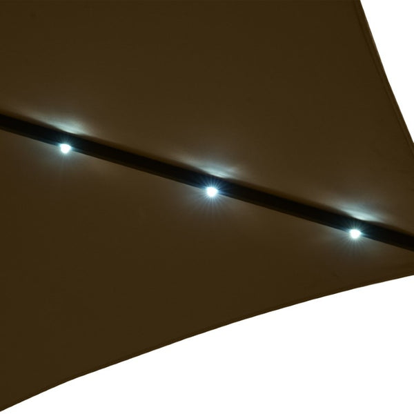 English Elm 10Ft Cantilever Patio Umbrella with 24 LED Lights Waterproof Polyester Canopy T3609P575054