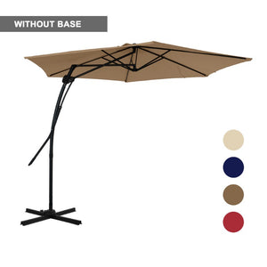 English Elm 10Ft Cantilever Patio Umbrella UV Resistant Polyester Canopy with Steel Frame Stand T3609P575056