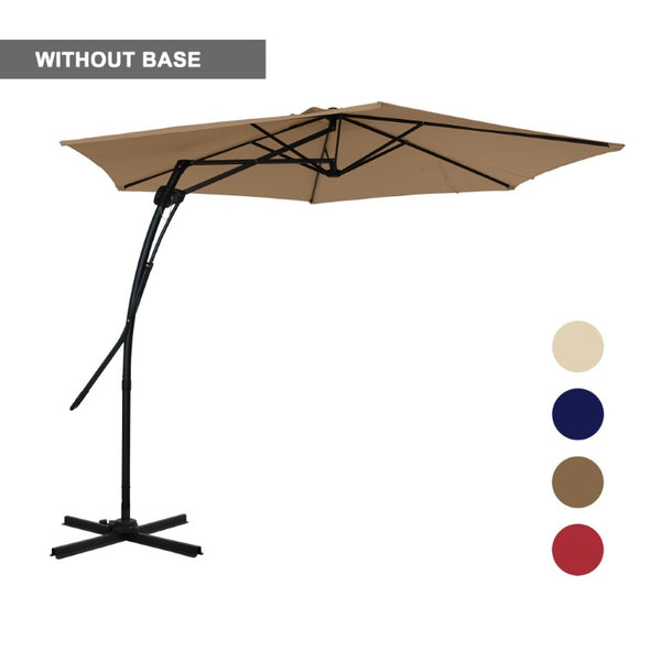 English Elm 10Ft Cantilever Patio Umbrella UV Resistant Polyester Canopy with Steel Frame Stand T3609P575056