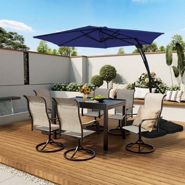 English Elm 10Ft Outdoor Cantilever Patio Umbrella UV Resistant Polyester Canopy with Steel Frame T3609P575057