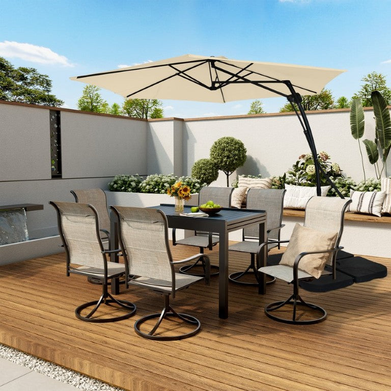 English Elm 10Ft Outdoor Cantilever Patio Umbrella with Steel Frame UV Resistant Polyester Canopy T3609P575058