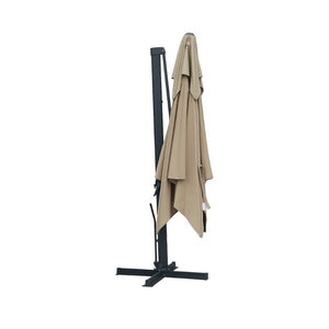 English Elm 10 Ft Square Aluminum Cantilever Patio Umbrella with LED Lighting and 360 Rotation T3609P575059