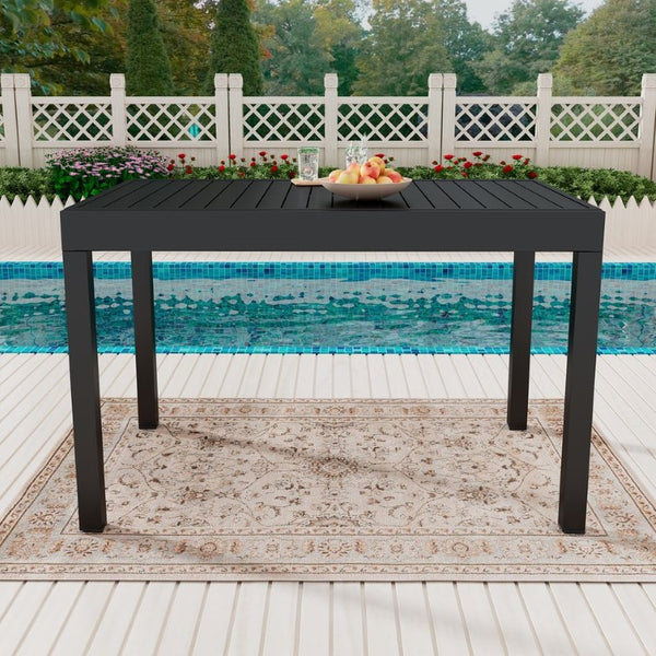 English Elm Square Aluminum Extendable Outdoor Patio Dining Table Seats up to Ten Guests T3609P575073