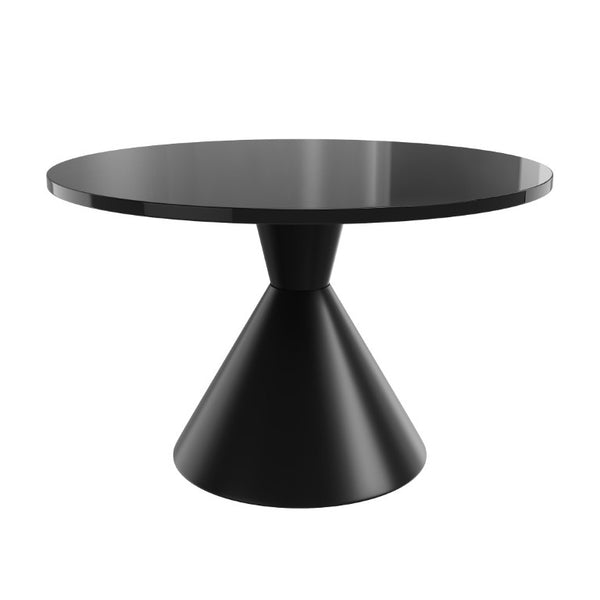 English Elm 47-Inch Round White Dining Table Seats Six with Waterproof MDF Top for Modern Spaces T3609S00004