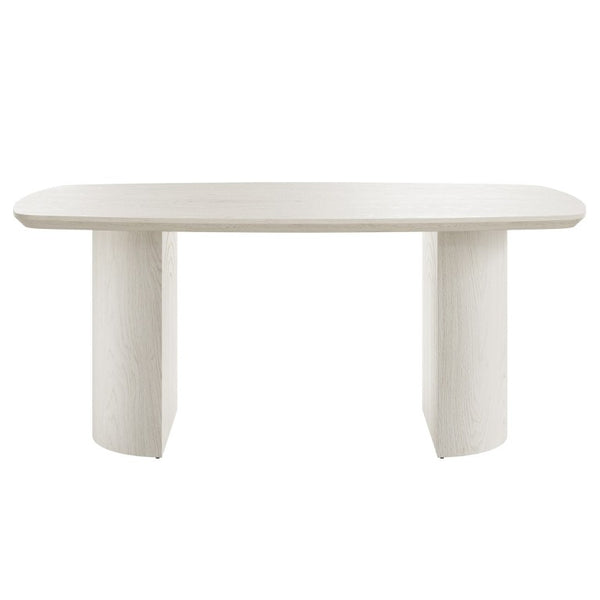 English Elm 70.8 Inch Solid Wood Rectangular Dining Table Seats 6 with Column Leg Base T3609S00005