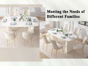 English Elm 70.8 Inch Solid Wood Rectangular Dining Table Seats 6 with Column Leg Base T3609S00005
