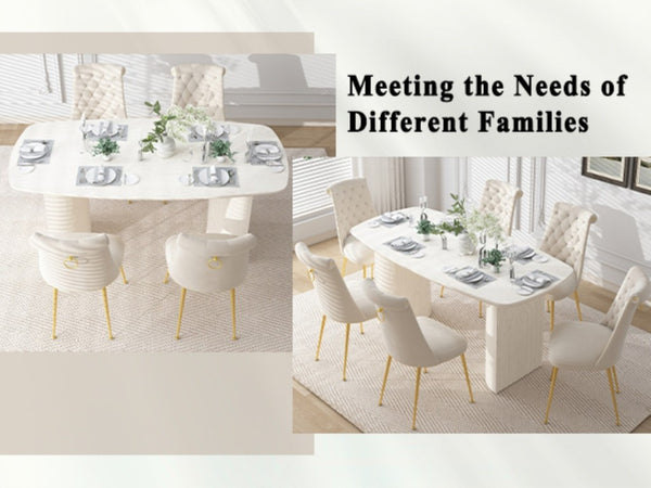 English Elm 70.8 Inch Solid Wood Rectangular Dining Table Seats 6 with Column Leg Base T3609S00005