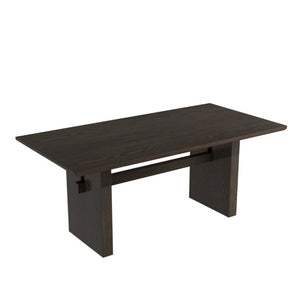 English Elm 70In Rectangular Dining Table Seats 6 with Wood Grain MDF Top for Modern Kitchens T3609S00007