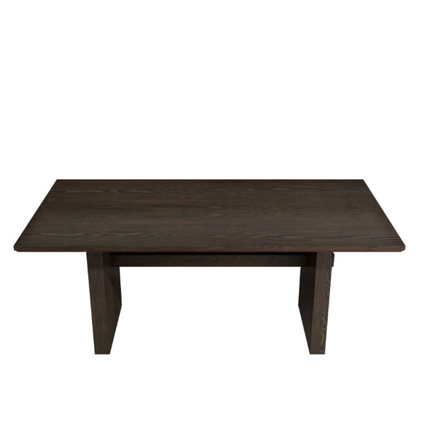 English Elm 70In Rectangular Dining Table Seats 6 with Wood Grain MDF Top for Modern Kitchens T3609S00007