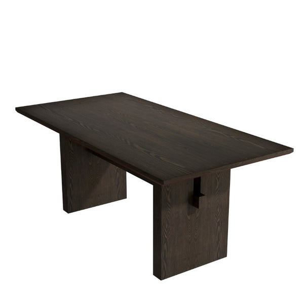 English Elm 70In Rectangular Dining Table Seats 6 with Wood Grain MDF Top for Modern Kitchens T3609S00007