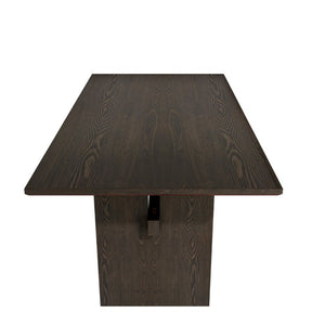 English Elm 70In Rectangular Dining Table Seats 6 with Wood Grain MDF Top for Modern Kitchens T3609S00007