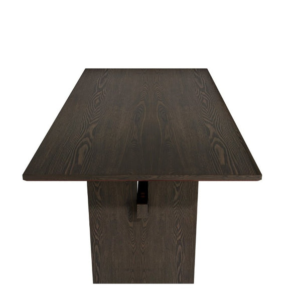 English Elm 70In Rectangular Dining Table Seats 6 with Wood Grain MDF Top for Modern Kitchens T3609S00007