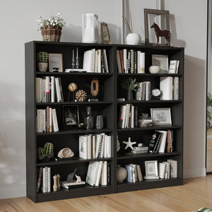 English Elm 5 Tier Wood Bookcase Tall Open Shelving Unit for Living Room Bedroom or Home Office T3623P501318