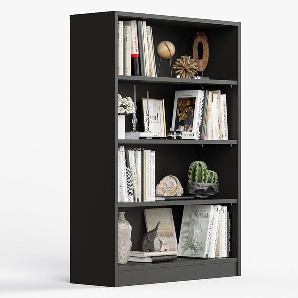 English Elm Bookshelf Four Open Shelves 48 Inch Melamine Wood Bookcase for Office or Living Room T3623P528202