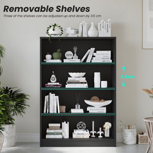 English Elm Bookshelf Four Open Shelves 48 Inch Melamine Wood Bookcase for Office or Living Room T3623P528202