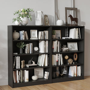 English Elm Bookshelf Four Open Shelves 48 Inch Melamine Wood Bookcase for Office or Living Room T3623P528202