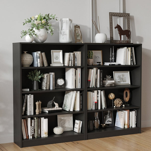 English Elm Bookshelf Four Open Shelves 48 Inch Melamine Wood Bookcase for Office or Living Room T3623P528202