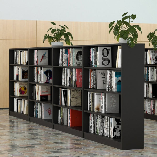 English Elm Bookshelf Four Open Shelves 48 Inch Melamine Wood Bookcase for Office or Living Room T3623P528202