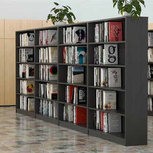English Elm 5 Tier Tall Wood Bookshelf with Adjustable Shelves for Bedroom or Home Office T3623P528242