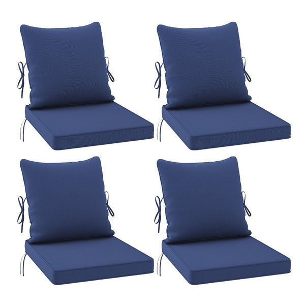 English Elm Outdoor Patio Sofa Cushions with Removable Washable Covers and Adjustable Straps Navy Blue Set of 4 T3623P586236