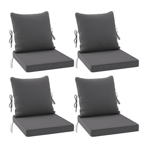 English Elm Outdoor Patio Sofa Cushions with Removable Washable Covers and Adjustable Straps Grey Set of 4 T3623P586237
