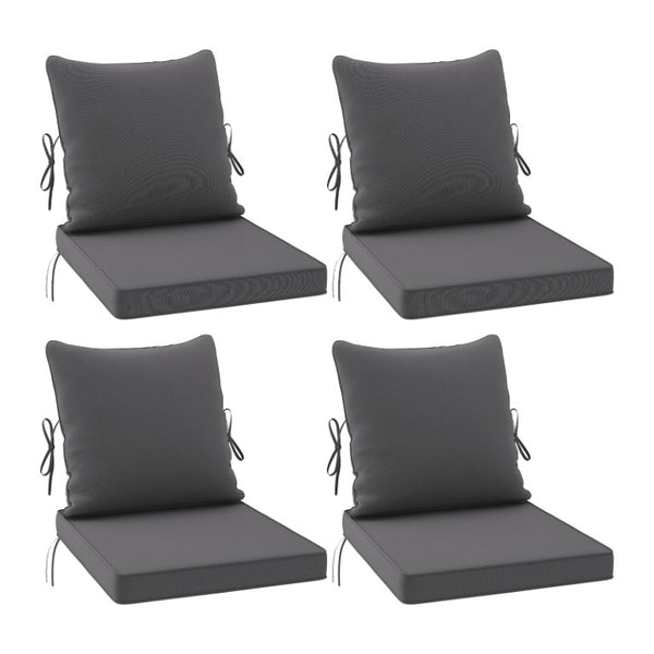 English Elm Outdoor Patio Sofa Cushions with Removable Washable Covers and Adjustable Straps Grey Set of 4 T3623P586237
